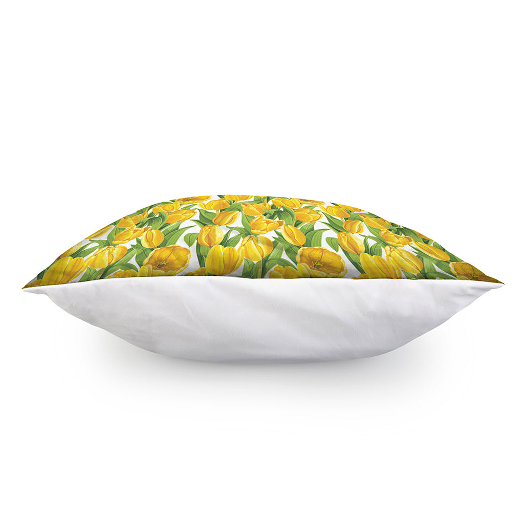 Yellow Spring Tulip Pattern Print Pillow Cover