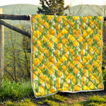 Yellow Spring Tulip Pattern Print Quilt