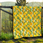 Yellow Spring Tulip Pattern Print Quilt