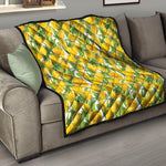 Yellow Spring Tulip Pattern Print Quilt