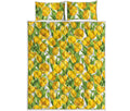 Yellow Spring Tulip Pattern Print Quilt Bed Set