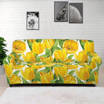 Yellow Spring Tulip Pattern Print Sofa Cover