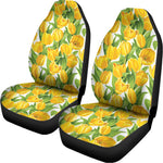 Yellow Spring Tulip Pattern Print Universal Fit Car Seat Covers