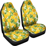 Yellow Spring Tulip Pattern Print Universal Fit Car Seat Covers