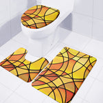 Yellow Stained Glass Mosaic Print 3 Piece Bath Mat Set