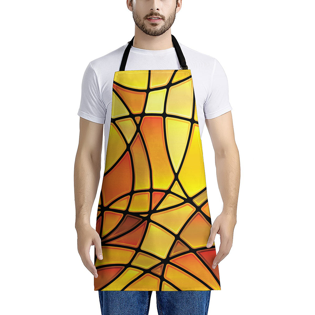 Yellow Stained Glass Mosaic Print Apron