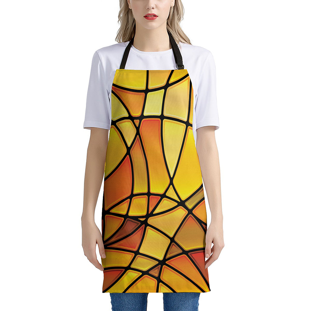 Yellow Stained Glass Mosaic Print Apron