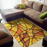 Yellow Stained Glass Mosaic Print Area Rug