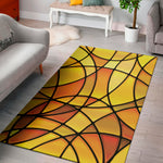 Yellow Stained Glass Mosaic Print Area Rug