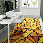 Yellow Stained Glass Mosaic Print Area Rug