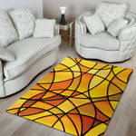 Yellow Stained Glass Mosaic Print Area Rug