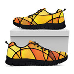 Yellow Stained Glass Mosaic Print Black Sneakers