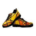 Yellow Stained Glass Mosaic Print Black Sneakers