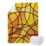 Yellow Stained Glass Mosaic Print Blanket