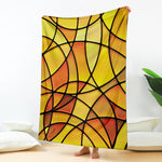 Yellow Stained Glass Mosaic Print Blanket