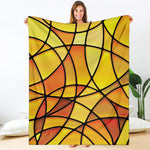 Yellow Stained Glass Mosaic Print Blanket