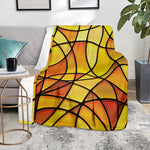 Yellow Stained Glass Mosaic Print Blanket