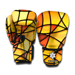 Yellow Stained Glass Mosaic Print Boxing Gloves