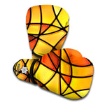 Yellow Stained Glass Mosaic Print Boxing Gloves