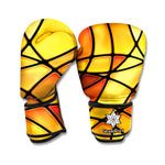 Yellow Stained Glass Mosaic Print Boxing Gloves