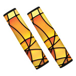 Yellow Stained Glass Mosaic Print Car Seat Belt Covers