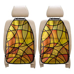 Yellow Stained Glass Mosaic Print Car Seat Organizers