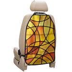 Yellow Stained Glass Mosaic Print Car Seat Organizers
