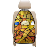 Yellow Stained Glass Mosaic Print Car Seat Organizers