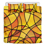 Yellow Stained Glass Mosaic Print Duvet Cover Bedding Set