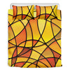 Yellow Stained Glass Mosaic Print Duvet Cover Bedding Set
