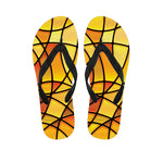 Yellow Stained Glass Mosaic Print Flip Flops