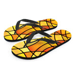 Yellow Stained Glass Mosaic Print Flip Flops