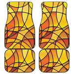 Yellow Stained Glass Mosaic Print Front and Back Car Floor Mats