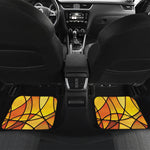 Yellow Stained Glass Mosaic Print Front and Back Car Floor Mats