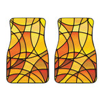 Yellow Stained Glass Mosaic Print Front Car Floor Mats