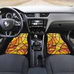 Yellow Stained Glass Mosaic Print Front Car Floor Mats