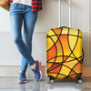 Yellow Stained Glass Mosaic Print Luggage Cover