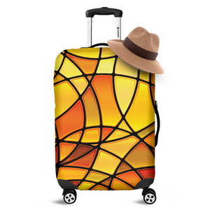 Yellow Stained Glass Mosaic Print Luggage Cover