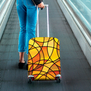 Yellow Stained Glass Mosaic Print Luggage Cover