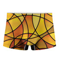 Yellow Stained Glass Mosaic Print Men's Boxer Briefs