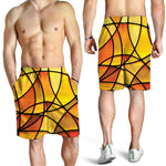 Yellow Stained Glass Mosaic Print Men's Shorts