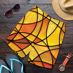 Yellow Stained Glass Mosaic Print Men's Shorts