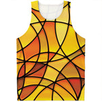 Yellow Stained Glass Mosaic Print Men's Tank Top