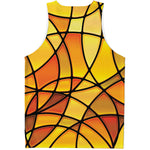 Yellow Stained Glass Mosaic Print Men's Tank Top