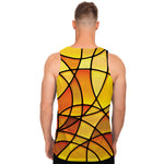 Yellow Stained Glass Mosaic Print Men's Tank Top