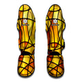 Yellow Stained Glass Mosaic Print Muay Thai Shin Guards