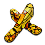 Yellow Stained Glass Mosaic Print Muay Thai Shin Guard
