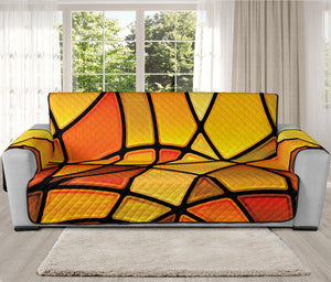 Yellow Stained Glass Mosaic Print Oversized Sofa Protector