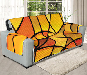 Yellow Stained Glass Mosaic Print Oversized Sofa Protector