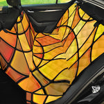 Yellow Stained Glass Mosaic Print Pet Car Back Seat Cover